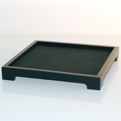 Black natural bamboo tray (22x22cm)