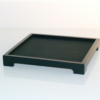 Black natural bamboo tray (22x22cm)