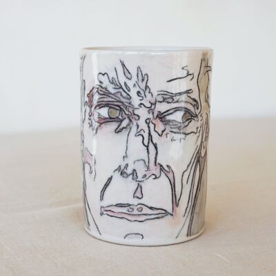 Handbemalte Keramikvase „Gesicht“