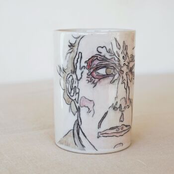 Vase en céramique peint à la main "Visage" 2