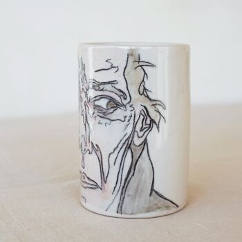 Vase en céramique peint à la main "Visage" 3