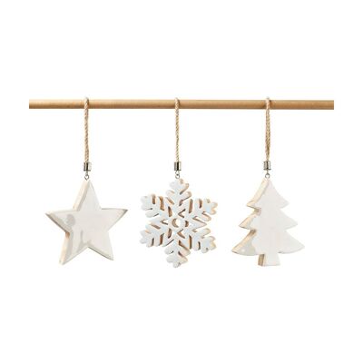 Wooden christmas hangers 10 cm x 3 - SPECIAL OPPORTUNITY
