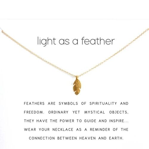 Gold Angel Feather Leaf Charm Freedom Bird Pendant Necklace