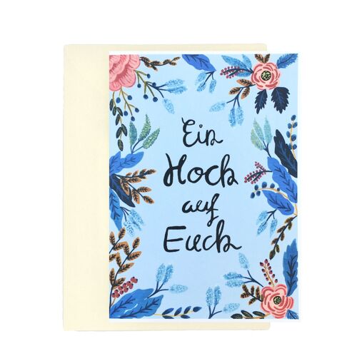 Blaue Blumen | Hochzeitskarte