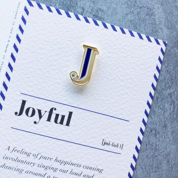 Badge et carte J / Joyful Pin 3