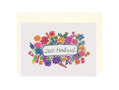 Blumenhochzeitskranz | Hochzeitskarte
