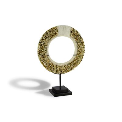COLLAR CONCHA SOBRE BASE DE METAL NEGRO HT37CM LINH