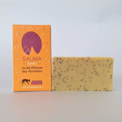 Soap 30% ORGANIC donkey milk - Exfoliating patchouli 100 grams - SAUMA
