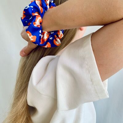 Scrunchie - Azul/Naranja - Reciclado