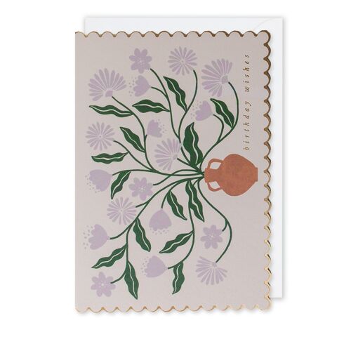 Floral Vase  Birthday Card