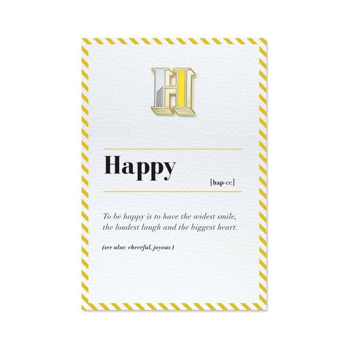 H/Happy Pin Badge and Card
