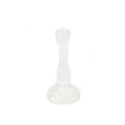 HV Glass Candleholder - Clear - 10x21cm