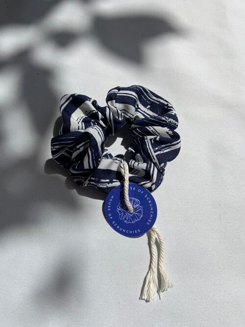 Scrunchie - Blue/White Maritim - Recycelt