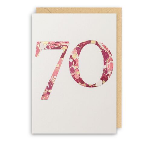 Marble 70 Birthday Card