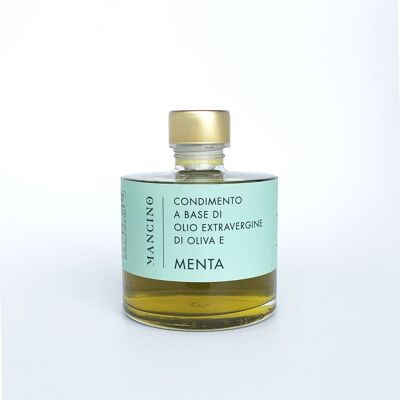 Condiment based on extra virgin olive oil with mint