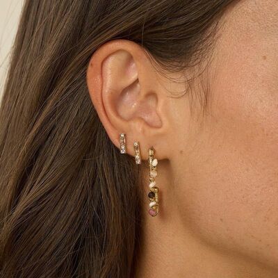 Honoré earrings - rectangle set with crystals