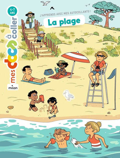 Livre documentaire avec autocollants - La plage - Collection « Mes docs à coller »