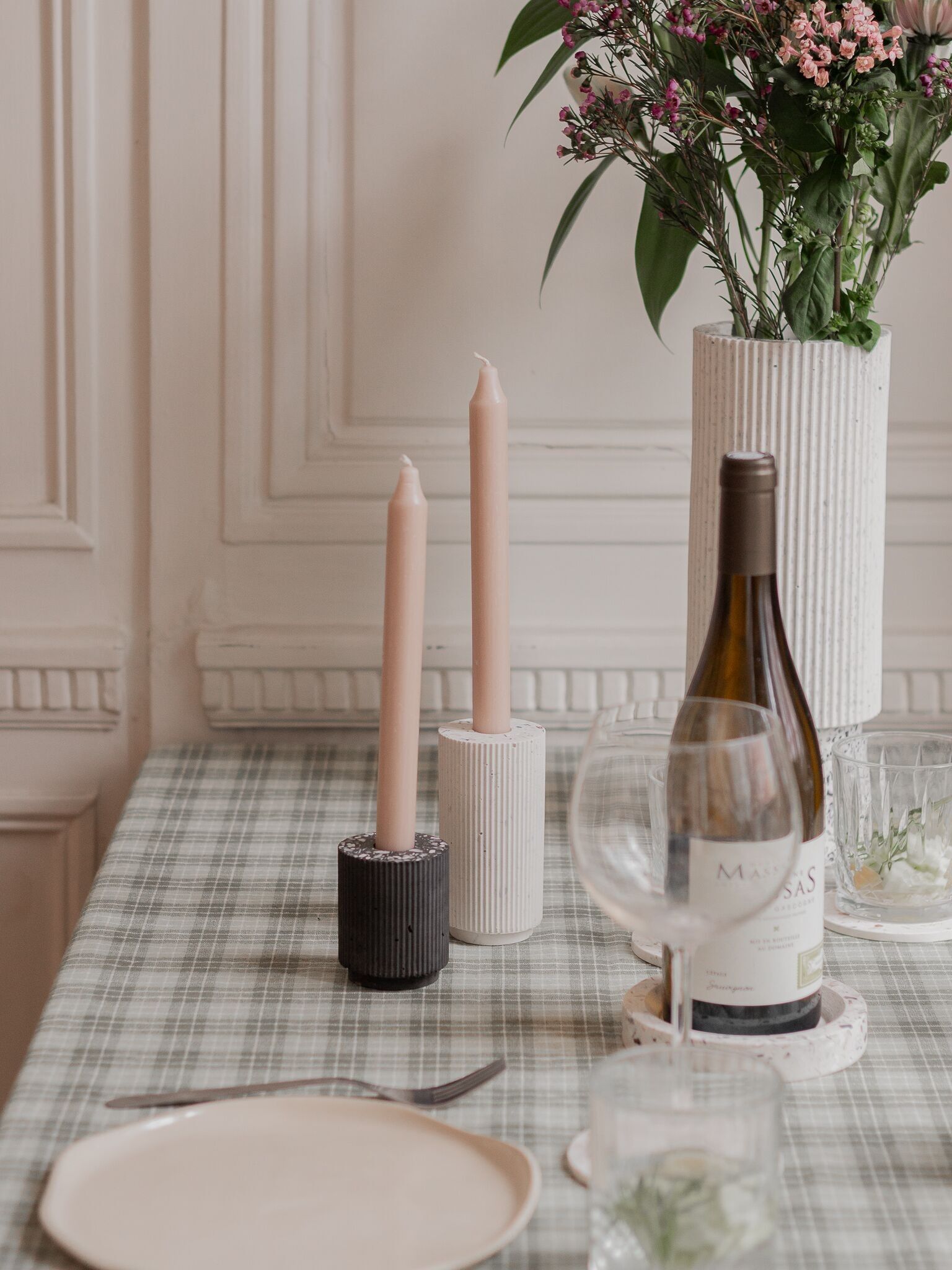 Recycled shell candle holder - COLOSSE - Large format for 2cm diameter candle