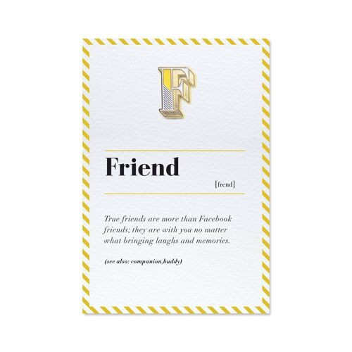 F/Friend Pin Badge and Card
