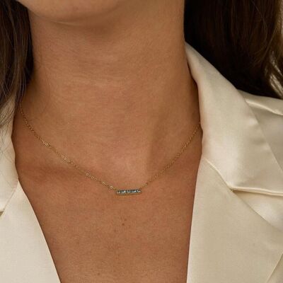 Honoré-Halskette – rechteckig mit Kristallen besetzt