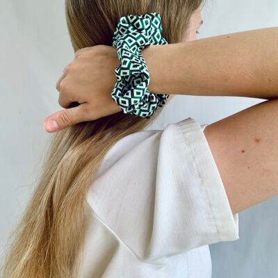 Scrunchie - Retro Green Graphic - Recycled