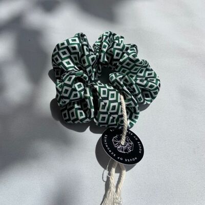 Scrunchie - Retro Green Graphic - Recycled
