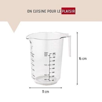 Verre doseur 1 litre en plastique Fackelmann 8