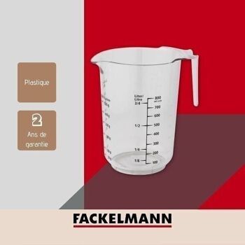 Verre doseur 1 litre en plastique Fackelmann 9