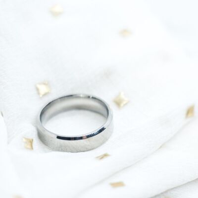 6 mm Herren-Verlobungs-Ehering aus silbernem Wolfram