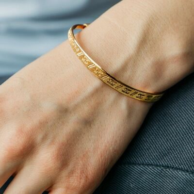 Brass Flat Design Slim Indian Lightweight Ethnic Stacking Wedding Cuff Bangle