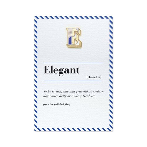 E/Elegant Pin Badge and Card