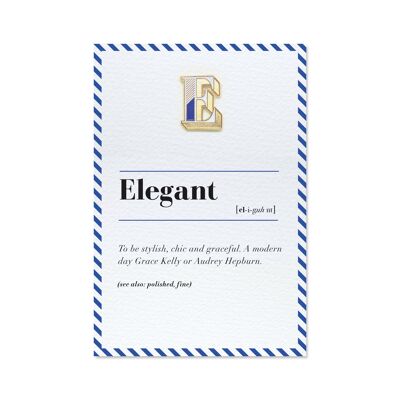 E/Elegant Pin Badge and Card