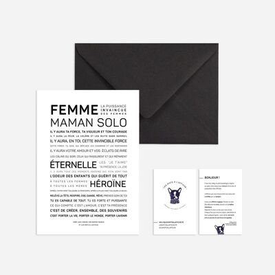 Mini-Poster „Frau, alleinerziehende Mutter“ von Sophie Franco (Postkarte)
