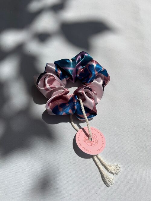 Scrunchie - Blue/Rose Jungle - Recycelt