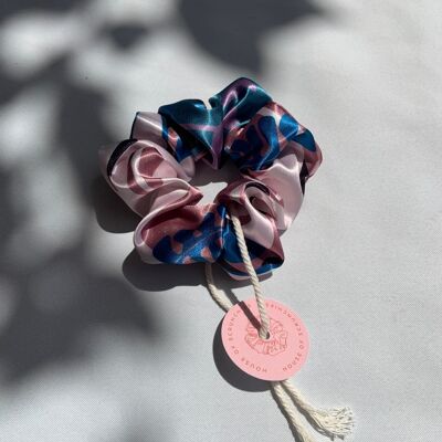 Scrunchie - Blue/Rose Jungle - Recycelt