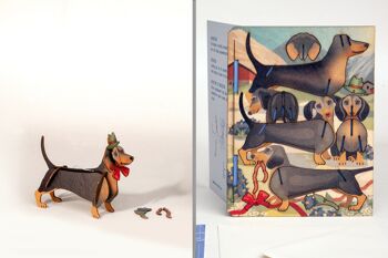 Teckel - carte artisanale décorative 3D 1