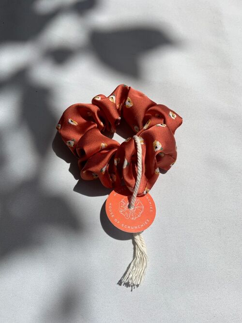 Scrunchie - Rust Flower - Recycelt
