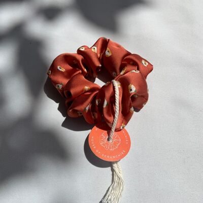 Scrunchie - Rust Flower - Recycled