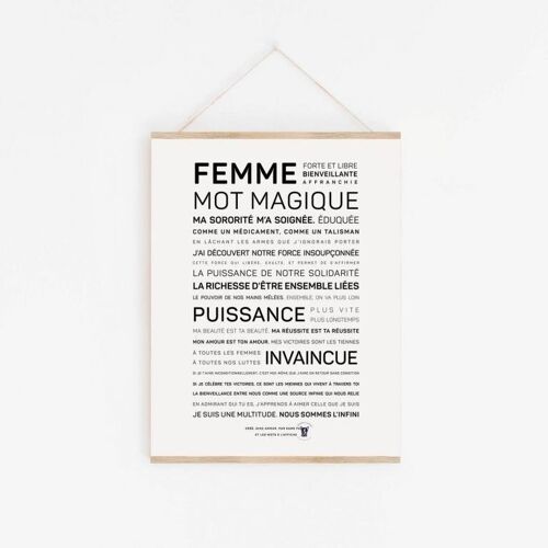 Affiche Femme, mot magique de Dame Fanny - A3