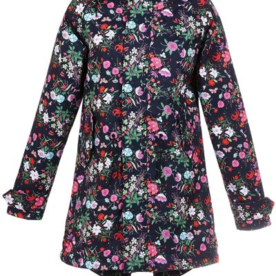 Short coat made of softshell - navy with floral pattern