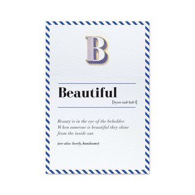 B/Beautiful Pin Badge and Card