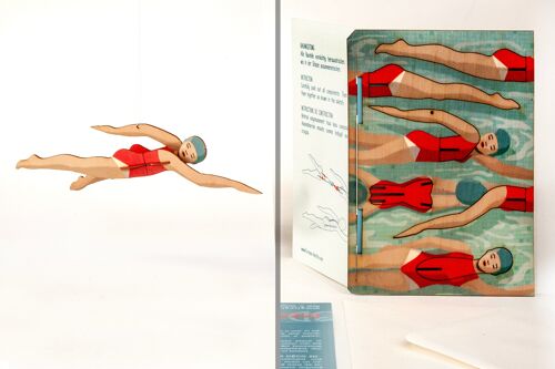 Schwimmerin - 3D Deko Bastelkarte