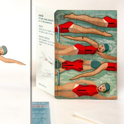 Nadador - Tarjeta artesanal de decoración 3D