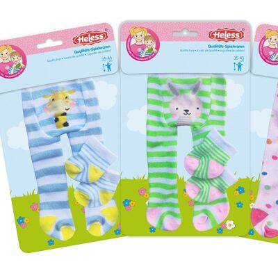 Doll tights with socks "Funny Animals", 3-assorted, size 28-35cm