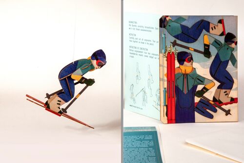 Skifahrer - 3D Deco Grußkarte