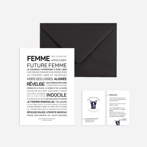 Affiche mini Femme, future femme de Parisanavores (carte postale)