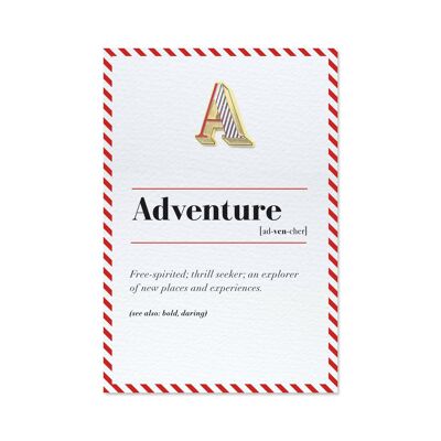 A/Adventure Pin Badge and Card