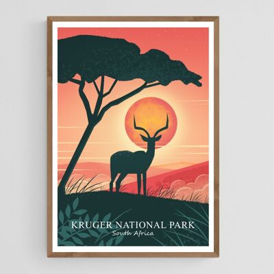 Poster Kruger National Park in South Africa