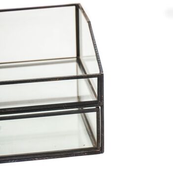 HV Glass Organizer avec tiroir - Noir - 23x14x13 cm 3