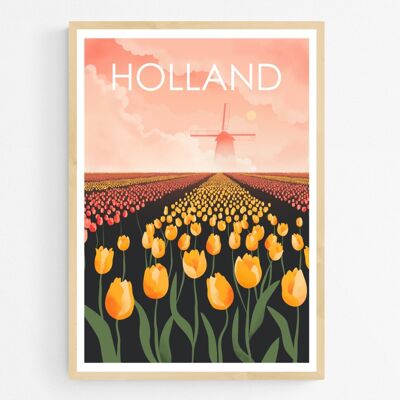 Poster Tulpenveld in Holland